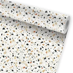 Papel De Parede Granilite Terrazzo Adesivo Kit 02 Rolos A763