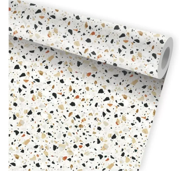 Papel De Parede Granilite Terrazzo Adesivo Kit 02 Rolos A763