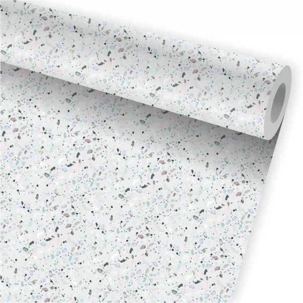 Papel De Parede Granilite Terrazzo Adesivo Kit 03 Rolos A779