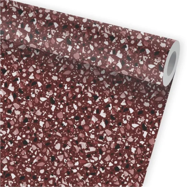 Papel De Parede Granilite Terrazzo Marmorite Bordo A762