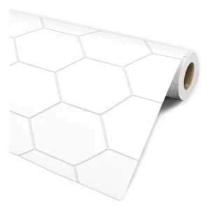 Papel De Parede Hexagonal Branco Cozinha Banheiro Lavável