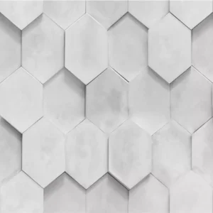 Papel De Parede Hexagonal Cinza Concreto Sala Quarto 3m