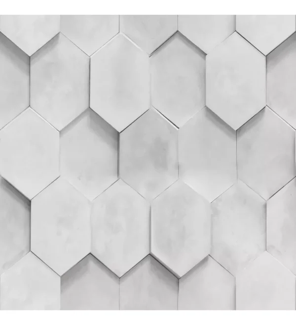 Papel De Parede Hexagonal Cinza Concreto Sala Quarto 3m