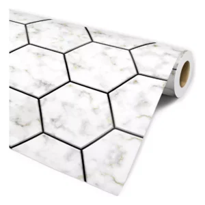 Papel De Parede Hexágono Mármore 3m