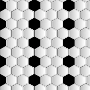 Papel De Parede Hexagono Preto E Branco Adesivo Sala Quarto