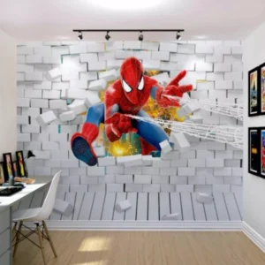 Papel De Parede Homem Aranha Saindo Da Parede. L 3.00x2.60 A