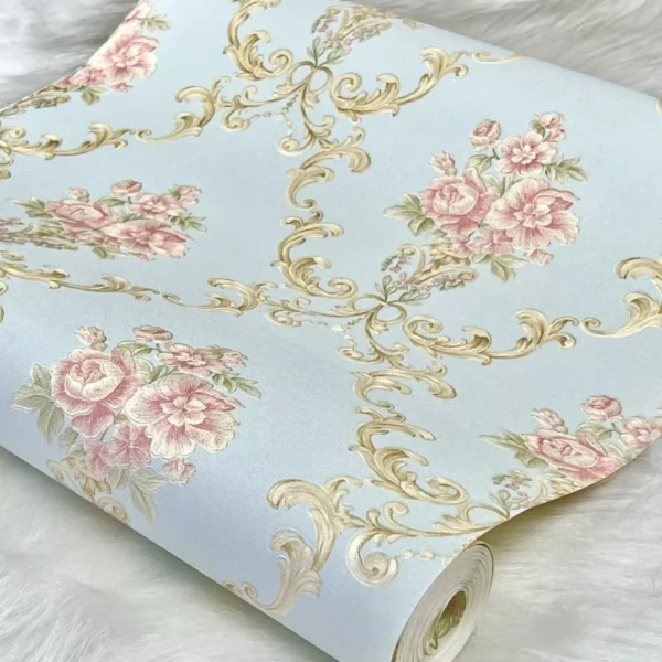 Papel De Parede Importado Floral Rosas - Textura Alto Relevo