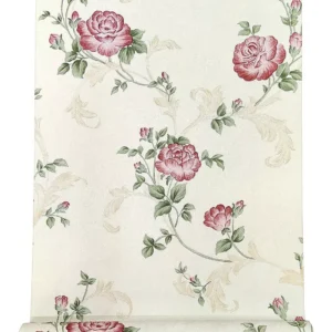 Papel De Parede Importado Floral Textura Alto Relevo Rosas