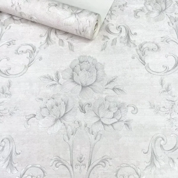 Papel De Parede Importado Floral Texturizado Flores Rosas