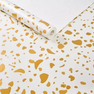 Papel De Parede Importado Lavável Granilite Rolo Dourado