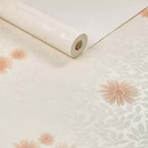 Papel De Parede Importado Lavável Texturizado Floral Brilho