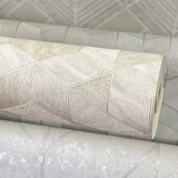 Papel De Parede Importado Lavável Vinílico Bege Dourado 10m