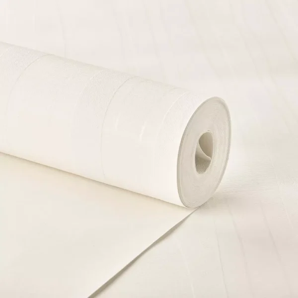 Papel De Parede Importado Off White Listrado Acetinado Top