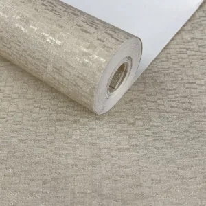 Papel De Parede Importado Quadriculado Dourado 10m X 53cm