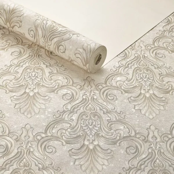 Papel De Parede Importado Vinílico Lavável Floral Perolado