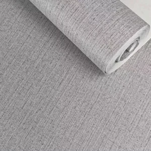 Papel De Parede Importado Vinílico Textura Cinza Lavável