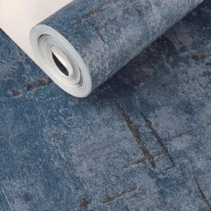 Papel De Parede Industrial Azul Petróleo Importado Vinílico