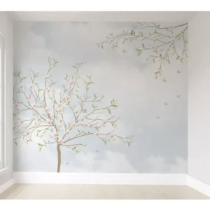 Papel De Parede Infantil Arvore Flor Autocolante 4m² Vr12