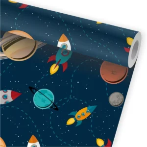 Papel De Parede Infantil Astronauta Espaço Foguete A411