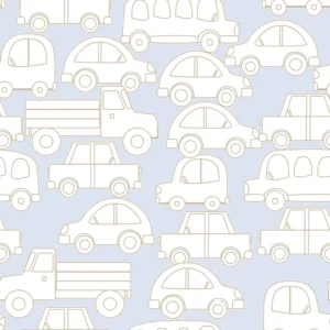 Papel De Parede Infantil Azul Carros Bim Bum Bam 2236 Luxo