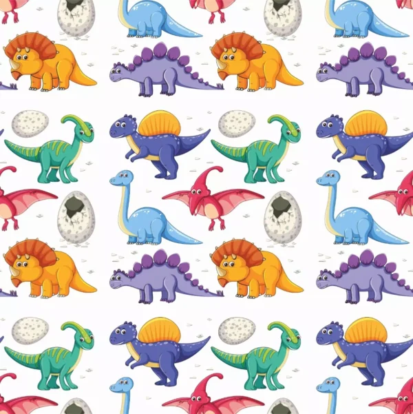 Papel De Parede Infantil Baby Dinossauros Coloridos Adesivo