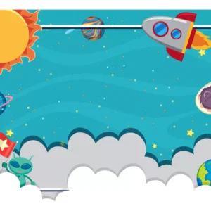 Papel De Parede Infantil Baby Planetas Espaço Astronauta 06