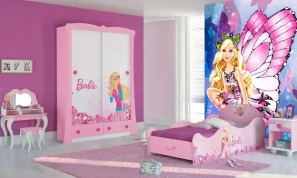 Papel De Parede Infantil Barbie - Fosco Luxo - M²