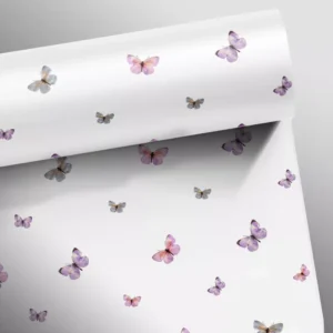 Papel De Parede Infantil Borboleta Branco 0,58x3,00m