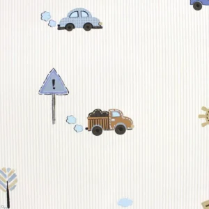 Papel De Parede Infantil Carrinhos Bege 2912903 All Kids 10m