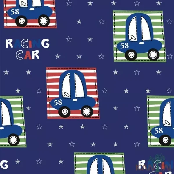 Papel De Parede Infantil Carros Azul, Vermelho Hello Kids