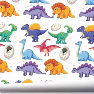 Papel De Parede Infantil Dino Dinossauros Kit 03 Rolos A391