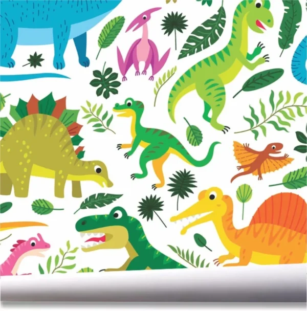 Papel De Parede Infantil Dino Dinossauros Kit 03 Rolos A406