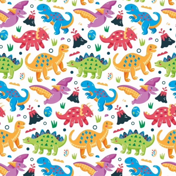 Papel De Parede Infantil Dinossauro Colorido Autocolante