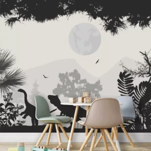 Papel De Parede Infantil Dinossauro Dino Lua Painel Gg924