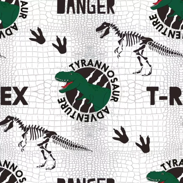 Papel De Parede Infantil Dinossauro Verde T-rex Danger 12m