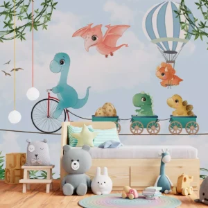 Papel De Parede Infantil Dinossauros Auto Colante 4m² Vr335