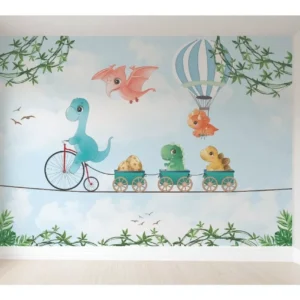 Papel De Parede Infantil Dinossauros Auto Colante 8m² Vr335