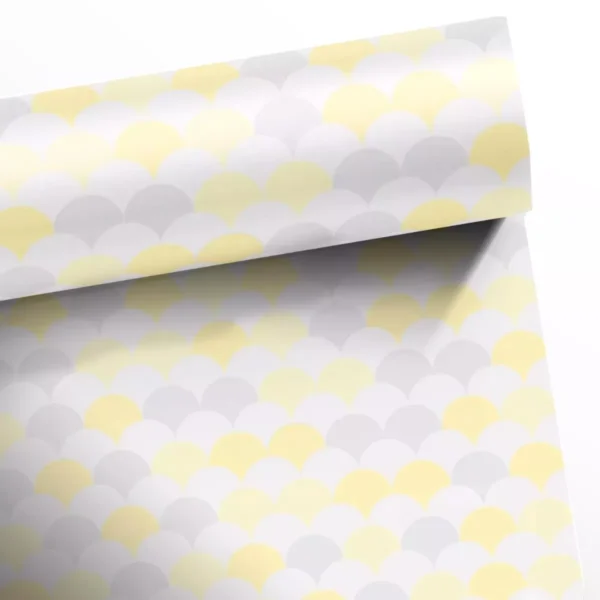 Papel De Parede Infantil Flake Amarelo Cinza 0,58 X 3,00m