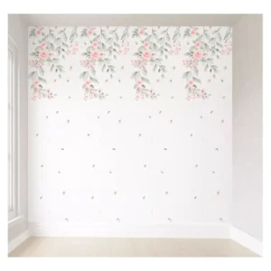 Papel De Parede Infantil Flor Rosa Menina Bebê - 1m² Pp448