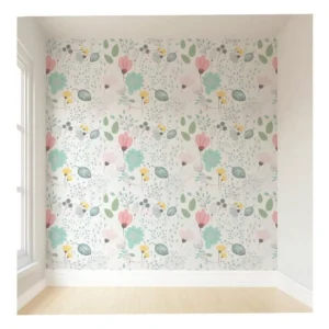 Papel De Parede Infantil Floral Auto Colante 2m