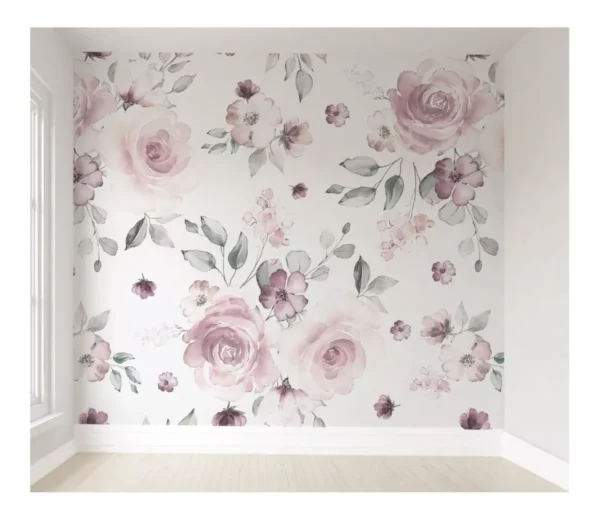 Papel De Parede Infantil Floral Autocolante Vr317 10m²