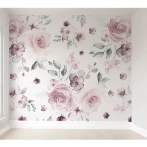 Papel De Parede Infantil Floral Rosas Auto Colante 3m² Vr349