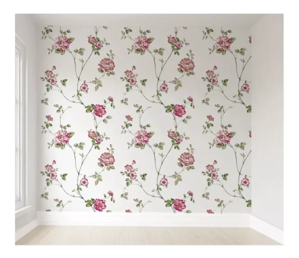 Papel De Parede Infantil Floral Rosas Autocolante Vr351 10m²