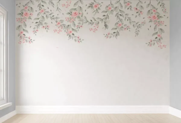 Papel De Parede Infantil Flores Quarto Bebê Bebê - 6m² Vr448