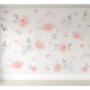 Papel De Parede Infantil Flores Rosa Quarto Bebê Menina M²