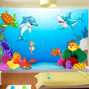 Papel De Parede Infantil Fundo Do Mar Peixes 3,5m² Azs48