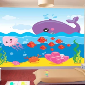 Papel De Parede Infantil Fundo Do Mar Peixes 3,5m² Azs49