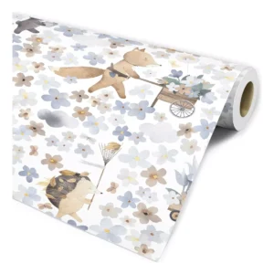 Papel De Parede Infantil Menina Aquarela Bichinhos Delicado