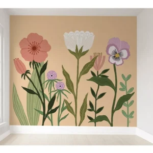 Papel De Parede Infantil Menina Floral Quarto Bebê Pp217 M²