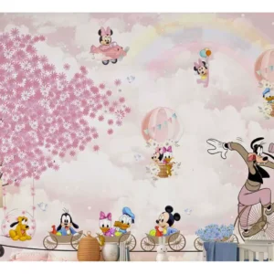 Papel De Parede Infantil Meninas Mickey E Sua Turma 01